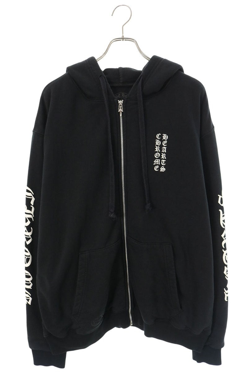 Chrome Hearts THRML HD ZIP Sleeve Logo Print Hoodie Size XL
