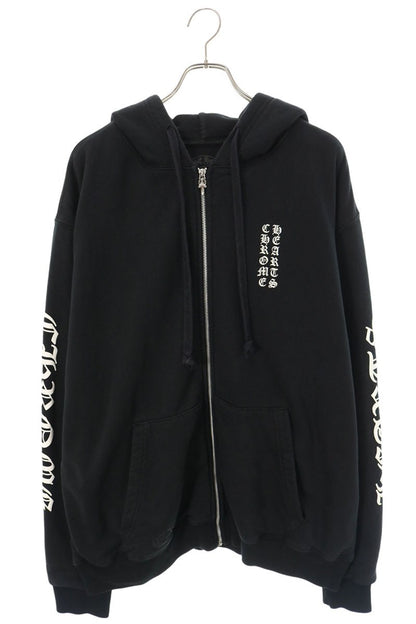 Chrome Hearts THRML HD ZIP Sleeve Logo Print Hoodie Size XL