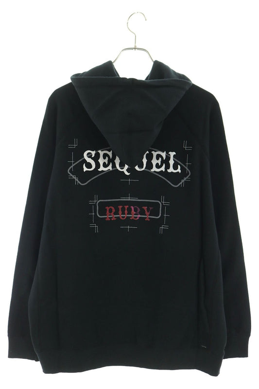 SEQUEL 25AW Ruby Print Hoodie Black Size S