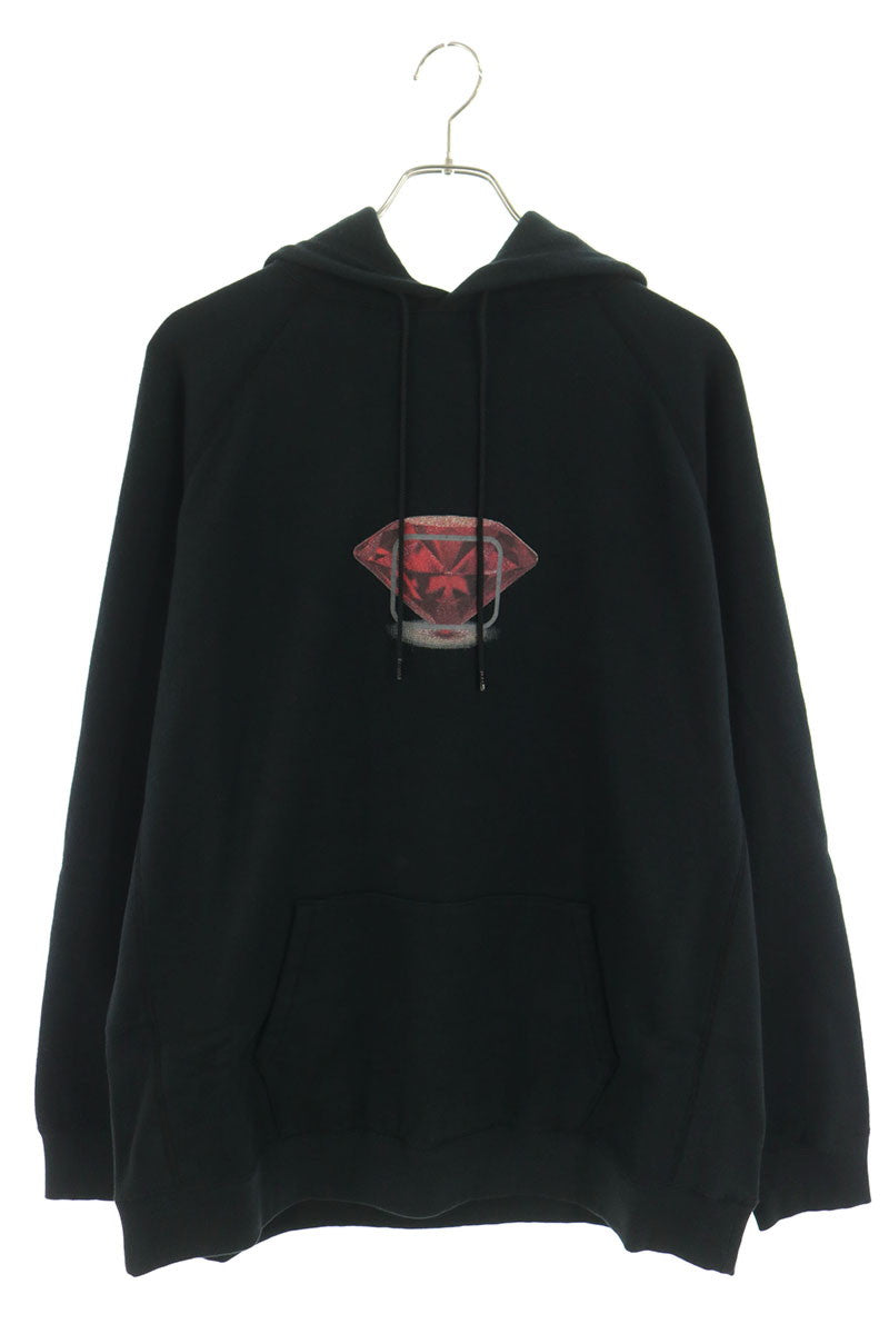 SEQUEL 25AW Ruby Print Cotton Blend Hoodie Black Size XL
