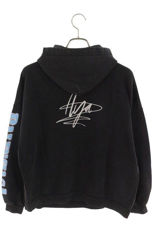 BALENCIAGA 22SS Graphic Print Cotton Hoodie Black Size 1