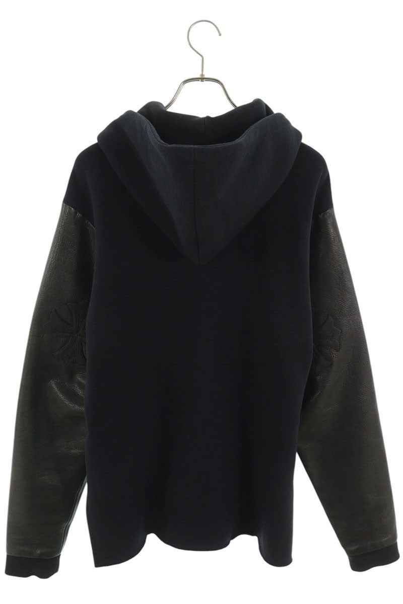 Chrome Hearts Y NOT Leather Sleeve Patch Hoodie Size XL