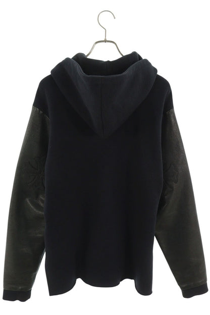 Chrome Hearts Y NOT Leather Sleeve Patch Hoodie Size XL