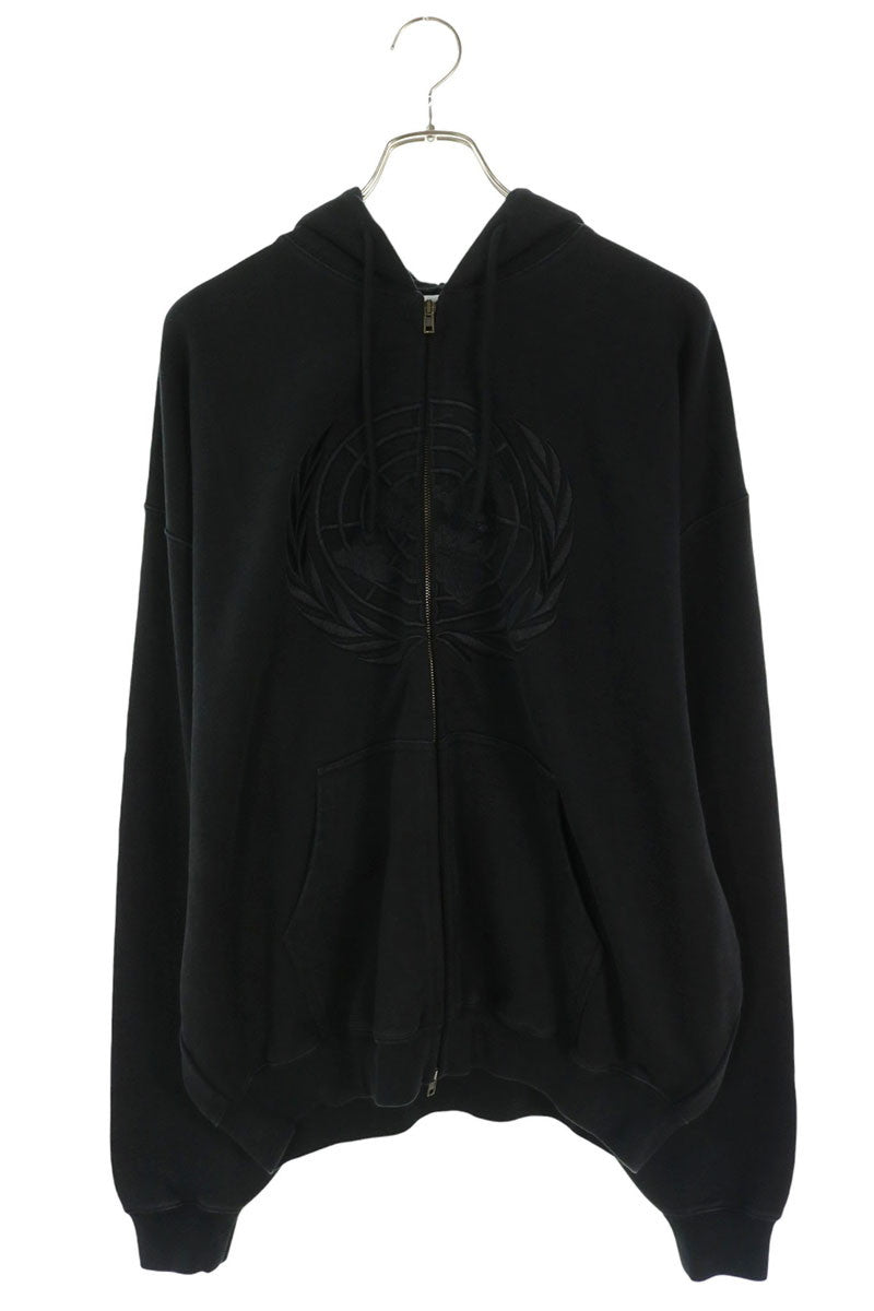 VETEMENTS 26AW Embroidered Zip Hoodie Cotton Blend Size S