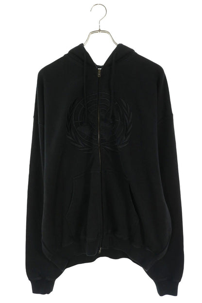 VETEMENTS 26AW Embroidered Zip Hoodie Cotton Blend Size S