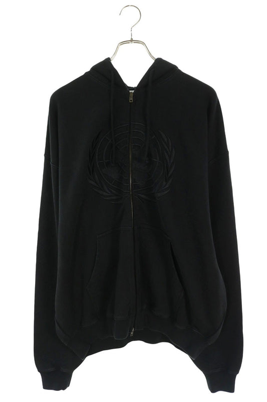 VETEMENTS 26AW Embroidered Zip Hoodie Cotton Blend Size S