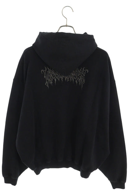 VETEMENTS AW26 COF Print Cotton Pullover Hoodie Black Size S