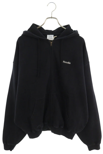 VETEMENTS 26AW Lettering Zip-Up Hoodie Black Size S