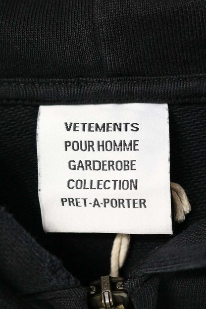 VETEMENTS 26AW Peace Motif Zip Up Hoodie Black Size M