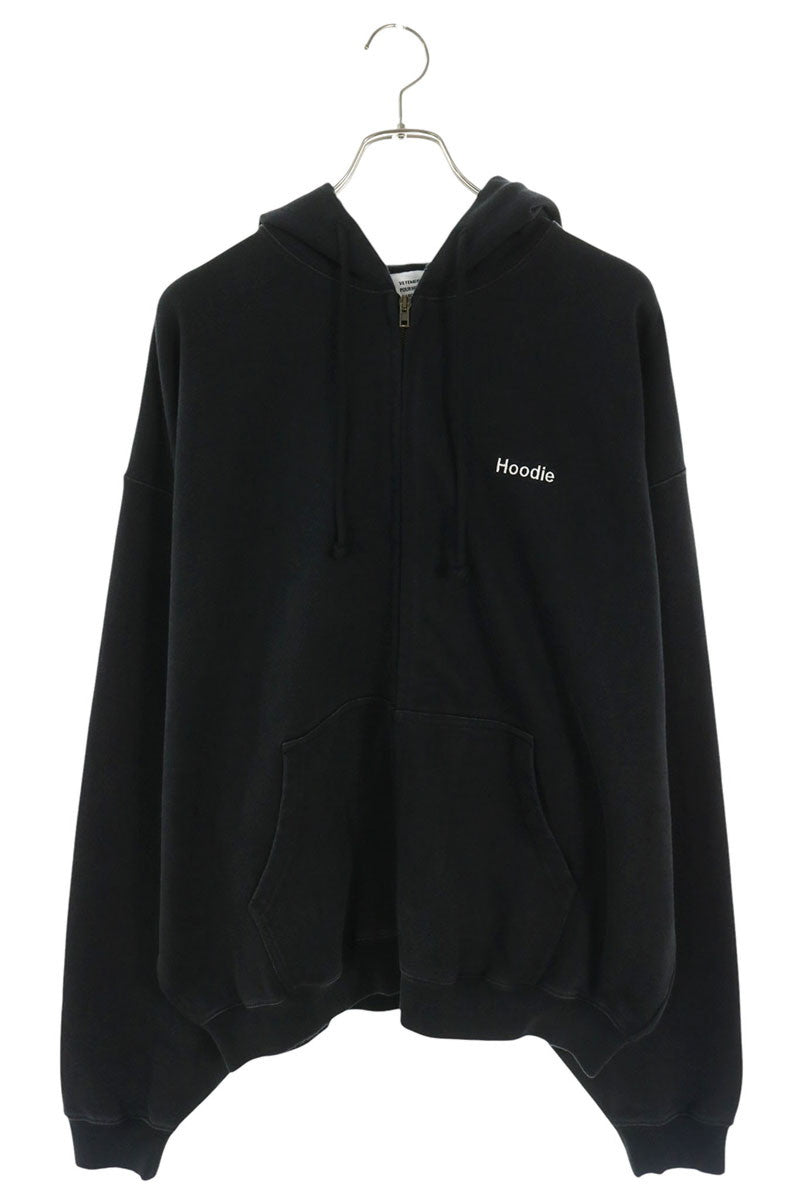 VETEMENTS 26AW Lettering Zip Up Hoodie Black Size M