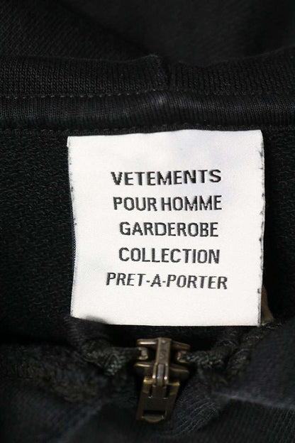 VETEMENTS 26AW Lettering Zip Up Hoodie Black Size M