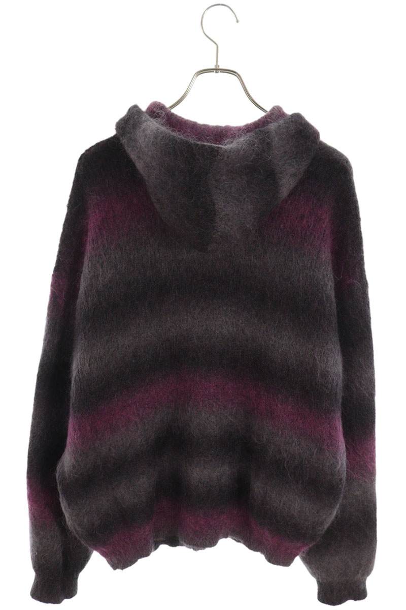 SUPREME 24AW Mohair Zip Up Front Patch Hoodie Size L