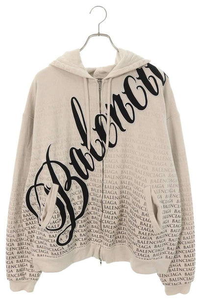 BALENCIAGA Big B Oversized Cotton Hoodie White Size XL