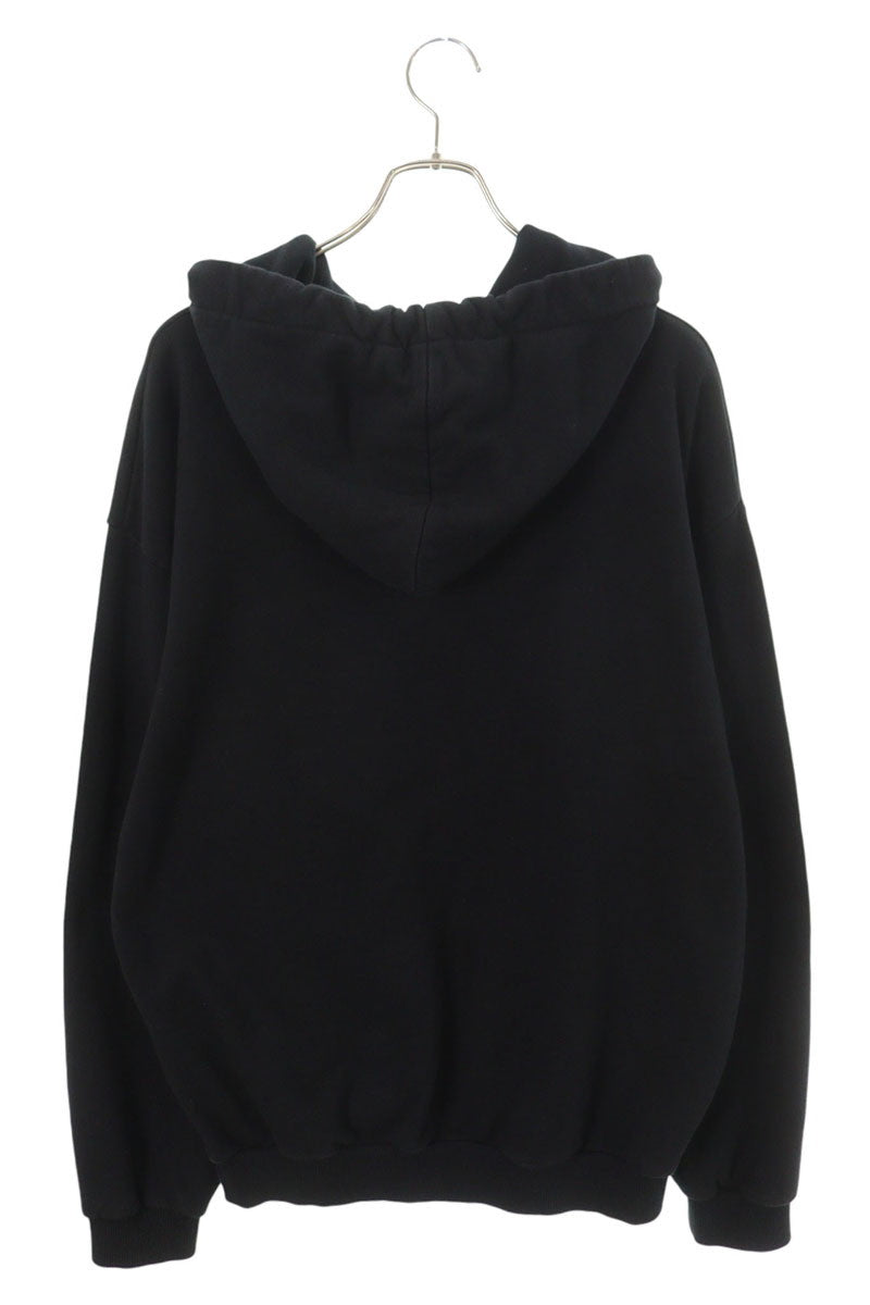 CELINE Black Logo Drawstring Pullover Hoodie Size XL