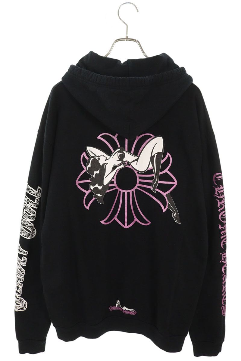 Chrome Hearts DEADLY DOLL Cotton Back Print Hoodie Size XL