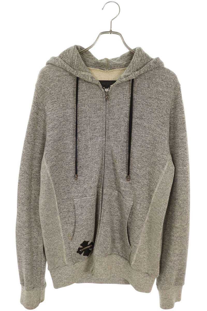 Chrome Hearts Back Leather Horseshoe Zip Hoodie Size L
