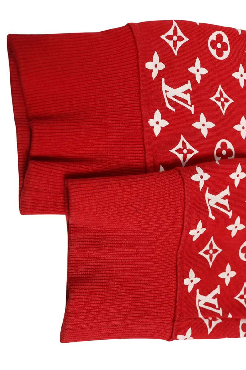 LOUISVUITTON x SUPREME x LV Box Logo Monogram Hoodie Red/White Size L
