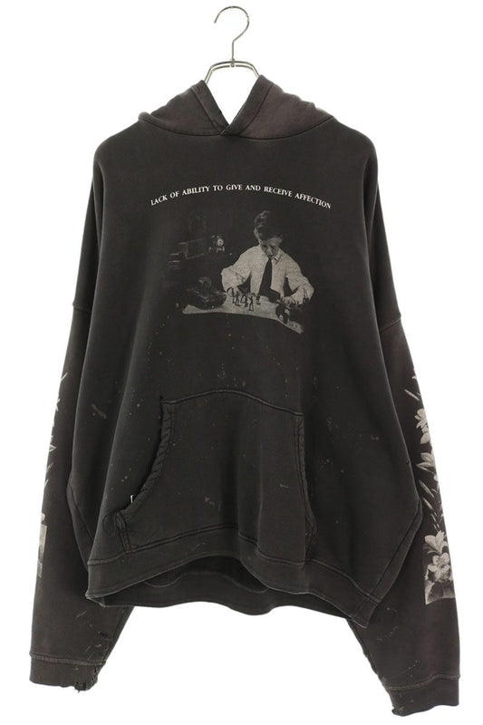 ENFANTS RICHES DEPRIMES HEAD AGAINST HOODIE Black Size XL