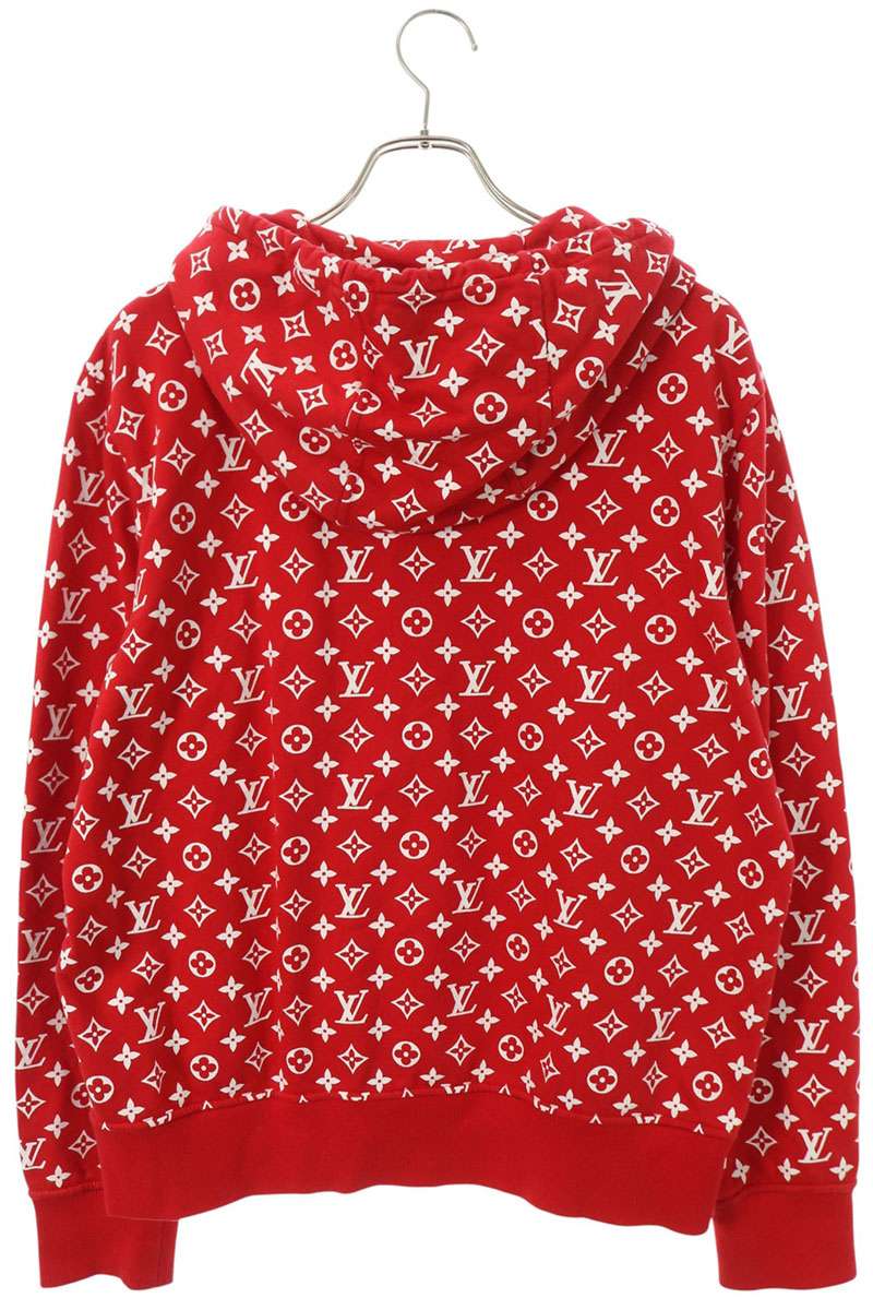 SUPREME LOUISVUITTON 17AW Monogram Box Hoodie Red Size M