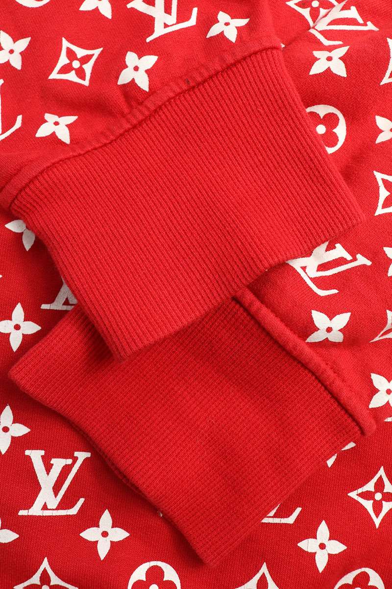 SUPREME LOUISVUITTON 17AW Monogram Box Hoodie Red Size M