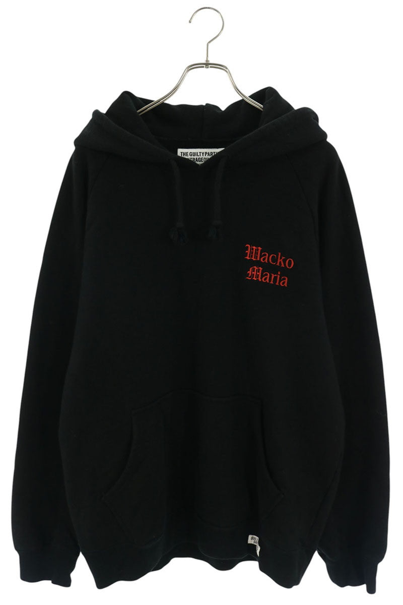 WACKO MARIA Logo Embroidered Hoodie Black/Red Size M