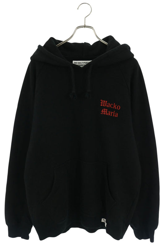 WACKO MARIA Logo Embroidered Hoodie Black/Red Size M