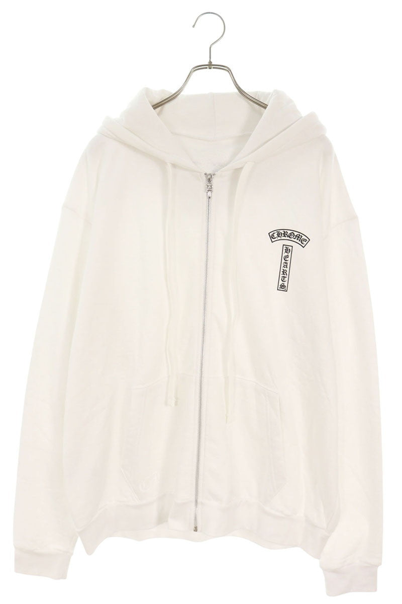 Chrome Hearts Back Arch Logo Print Zip Hoodie Size L