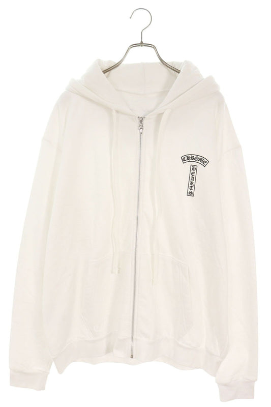 Chrome Hearts Back Arch Logo Print Zip Hoodie Size L