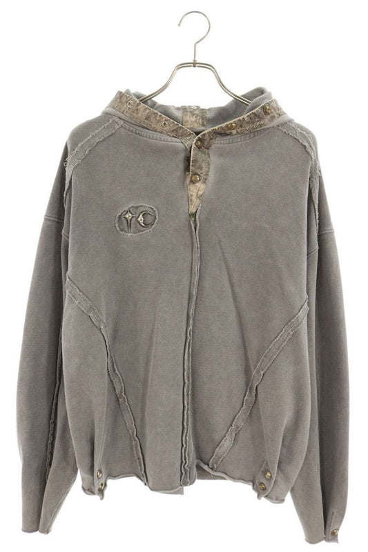 THUG CLUB Snap Button Hoodie Gray Size 3