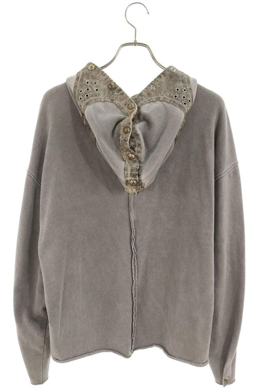 THUG CLUB Snap Button Hoodie Gray Size 3