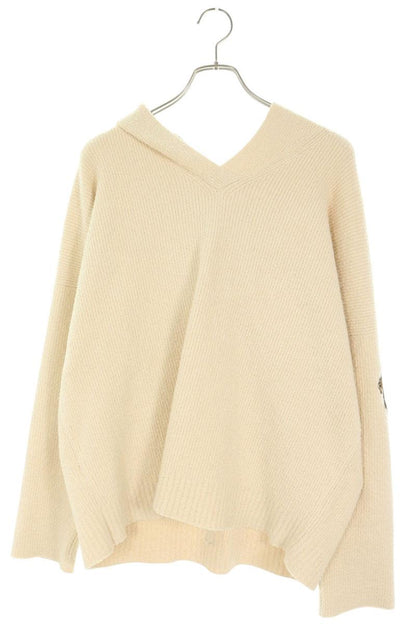 Chrome Hearts Calf Hair Patch Knit Off White Hoodie Size MED/LRG