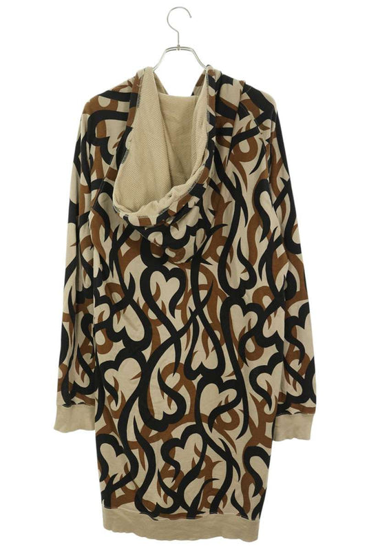 NUMBER(N)INE 04AW GIVE Tribal Print Long Hoodie Beige Size 3