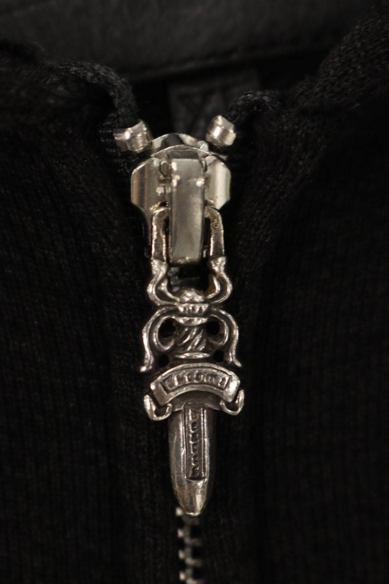 Chrome Hearts Y NOT CH Dagger Hoodie Black/Silver Size XL