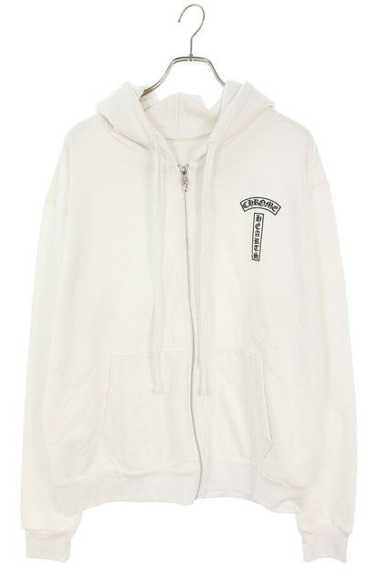Chrome Hearts Back Arch Logo Zip-Up Hoodie White Size S
