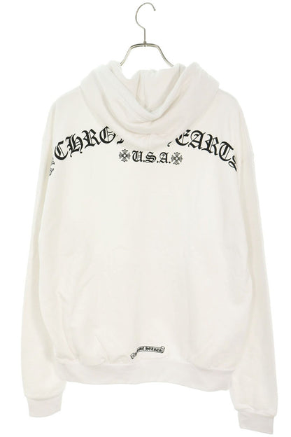 Chrome Hearts Back Arch Logo Zip-Up Hoodie White Size S