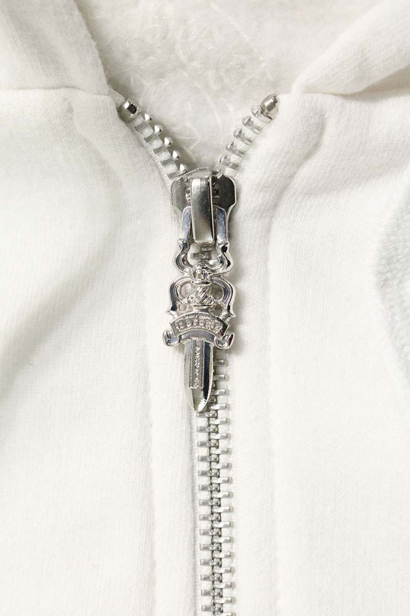 Chrome Hearts Back Arch Logo Zip-Up Hoodie White Size S
