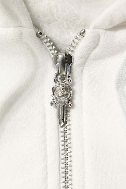 Chrome Hearts Back Arch Logo Zip-Up Hoodie White Size S