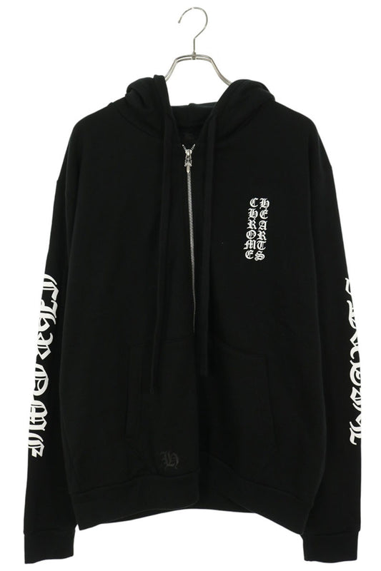 Chrome Hearts Sleeve Logo Print Zip Hoodie Size M