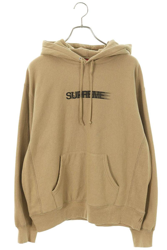 SUPREME 23SS Motion Logo Hooded Cotton Hoodie Beige Size S