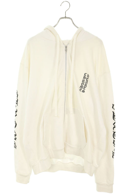 Chrome Hearts SWTSHRT HD ZIP Arm Logo Hoodie White Size L