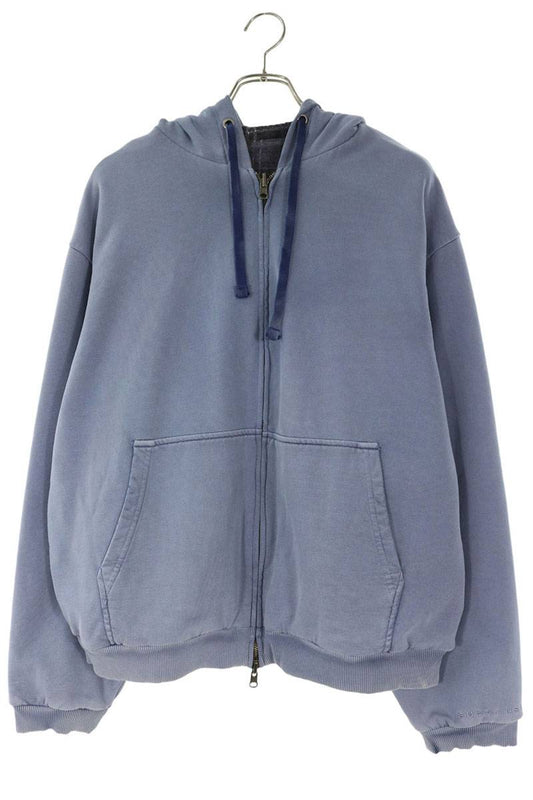 GUESS Reversible Heavy Cotton Zip Hoodie Navy Purple Size S