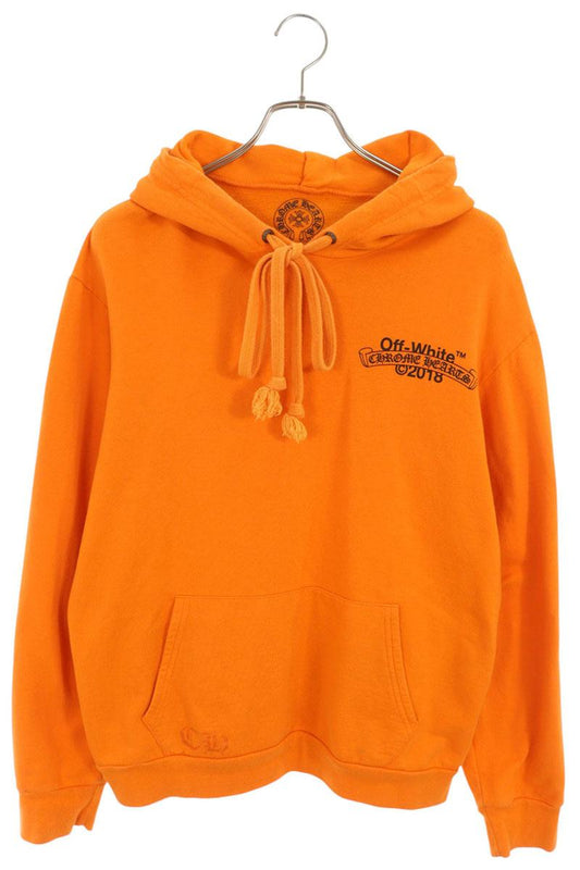 Chrome Hearts HD PLVR V OFF WHITE Logo Back Hoodie Size L