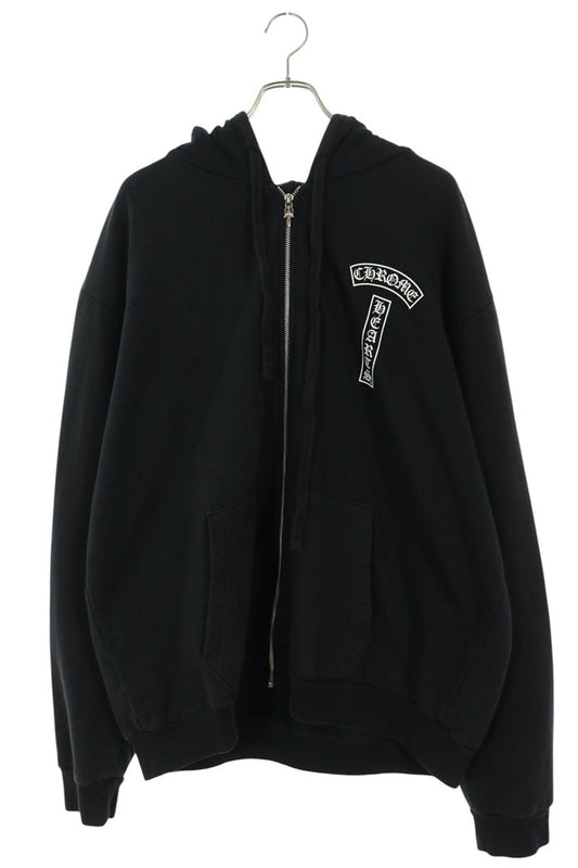 Chrome Hearts T-Bar Floral Sleeve Back Hoodie Black Size XL
