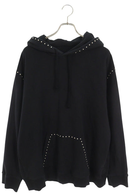 MM6 Drop Shoulder Stud Design Hoodie Black Size M