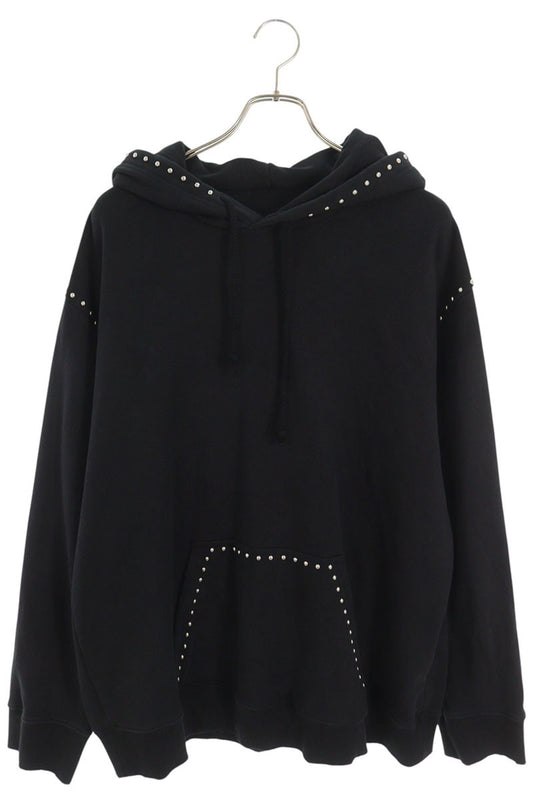 MM6 Drop Shoulder Stud Design Hoodie Black Size M