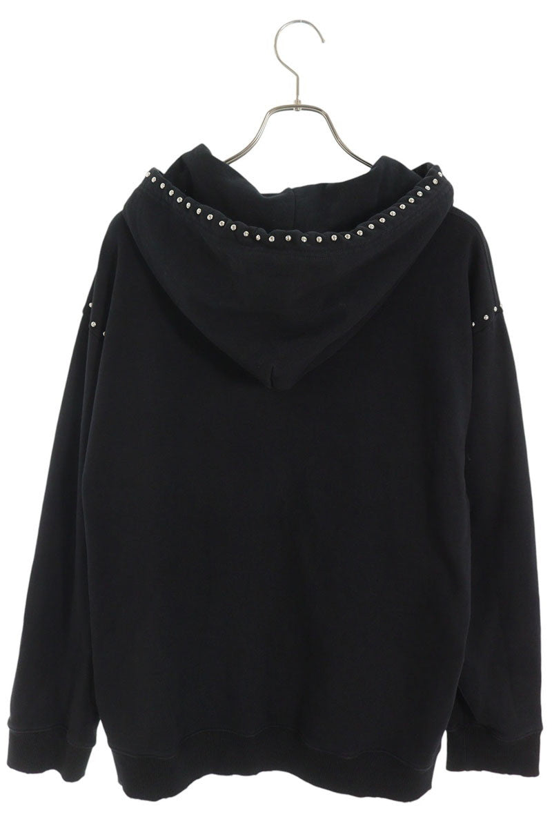 MM6 Drop Shoulder Stud Design Hoodie Black Size M