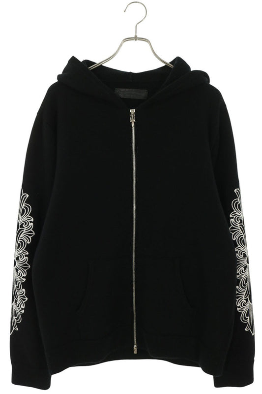 Chrome Hearts U LIFE SENTENCE Floral Zip Hoodie Black Size L