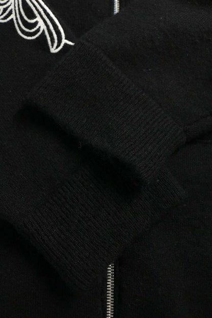 Chrome Hearts U LIFE SENTENCE Floral Zip Hoodie Black Size L