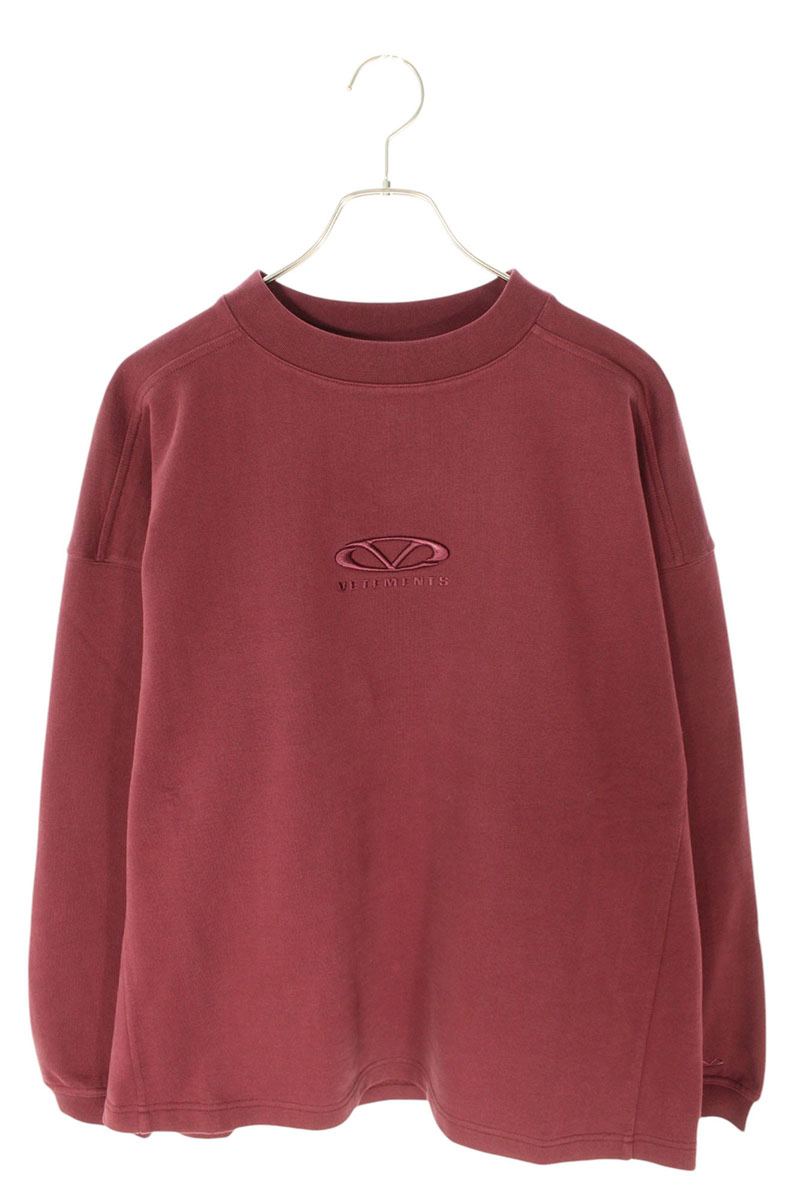 VETEMENTS 25SS Oval Logo Cropped Sweatshirt Bordeaux Size M