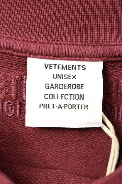VETEMENTS 25SS Oval Logo Cropped Sweatshirt Bordeaux Size M